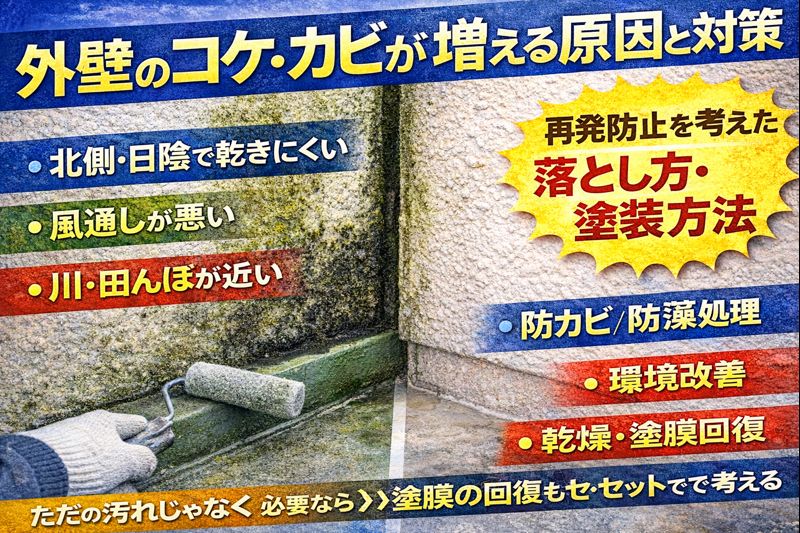 外壁のコケ対策