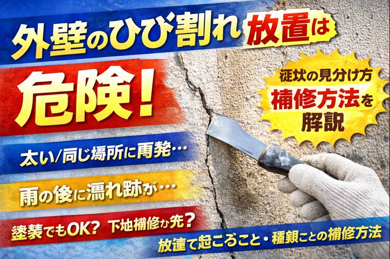 外壁のひび割れ（クラック）を放置するリスクと補修方法を解説