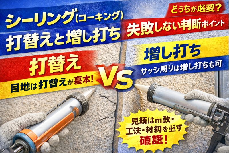 シーリング（コーキング）の「打替え」と「増し打ち」の違いと、失敗しない判断ポイント